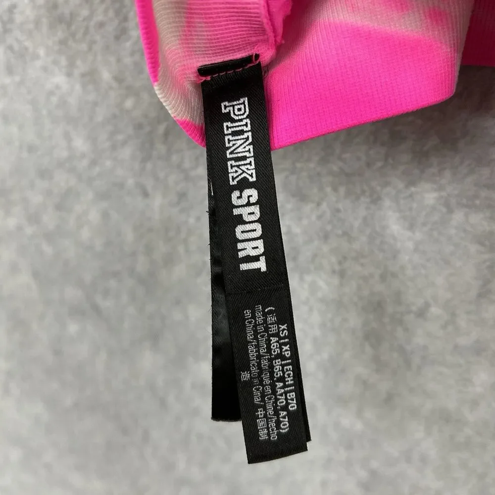 Victoria Secret Pink/White Seamless Lightly Lined Sports Bra Tie Die Size XS